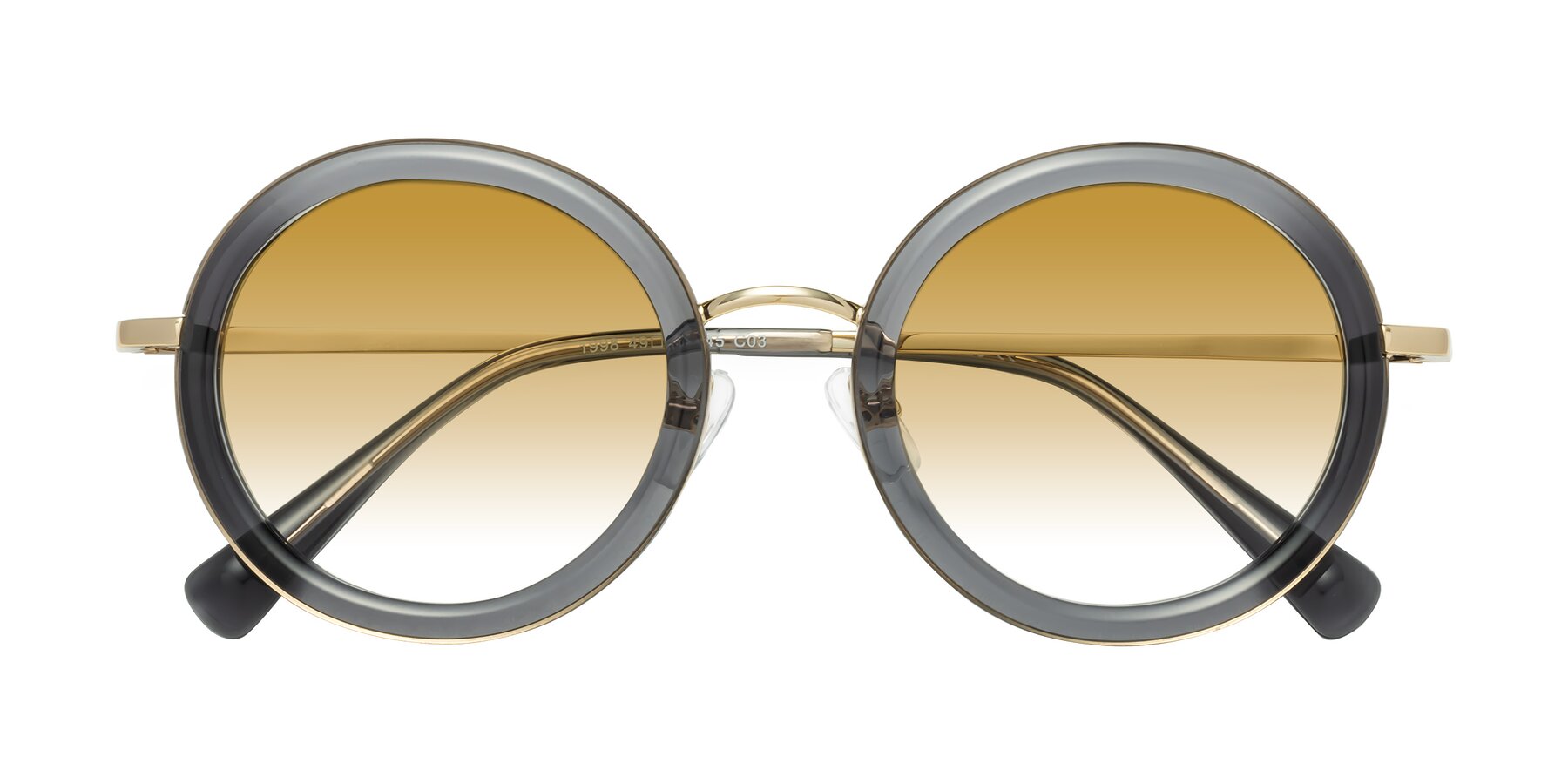 Folded Front of Club in Gray-Gold with Champagne Gradient Lenses
