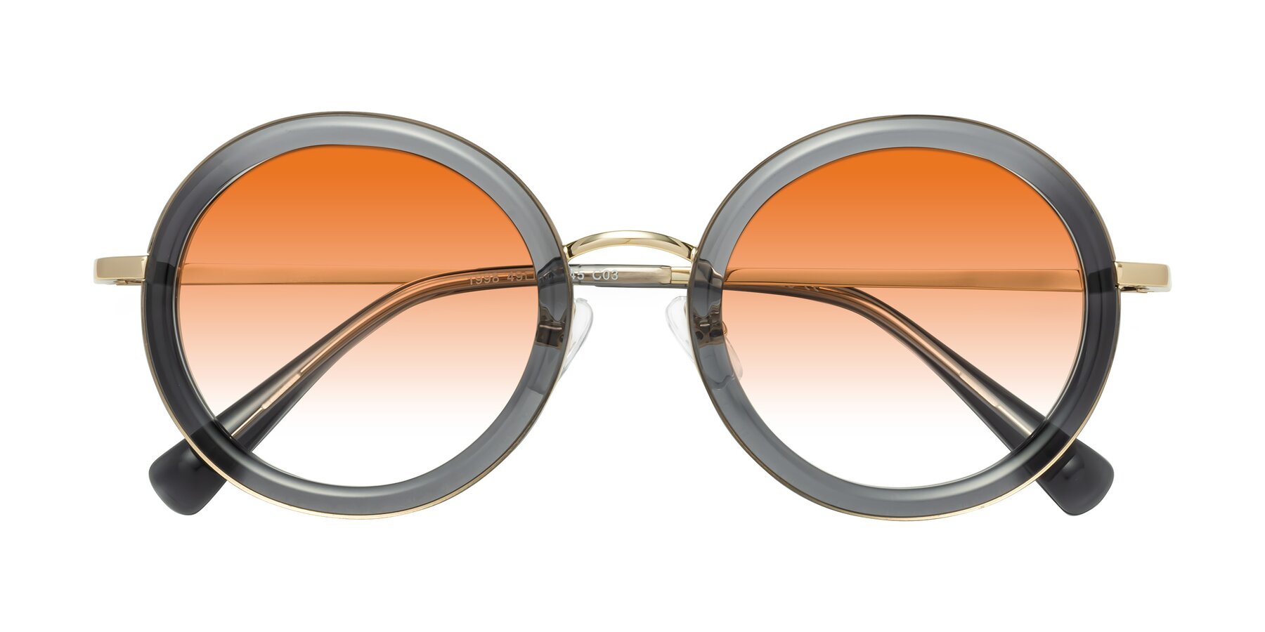 Folded Front of Club in Gray-Gold with Orange Gradient Lenses