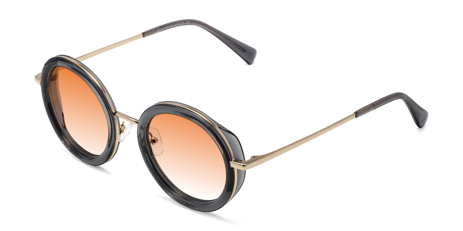 Angle of Club in Gray-Gold with Orange Gradient Lenses
