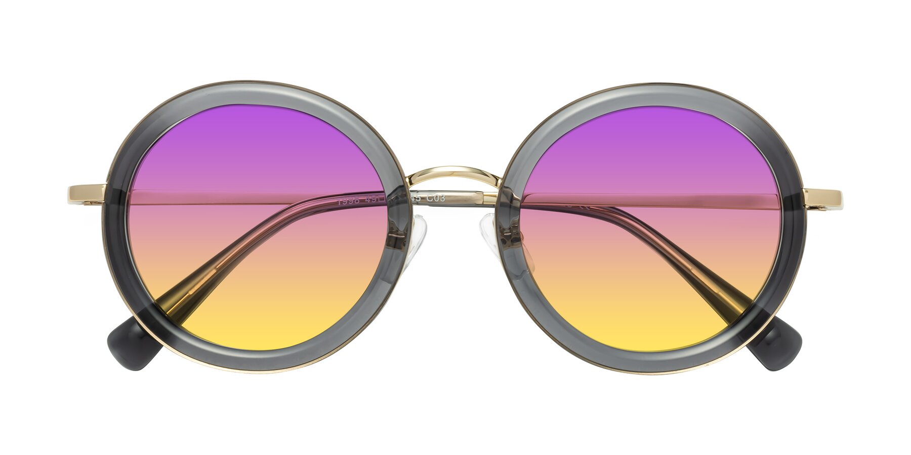 Folded Front of Club in Gray-Gold with Purple / Yellow Gradient Lenses