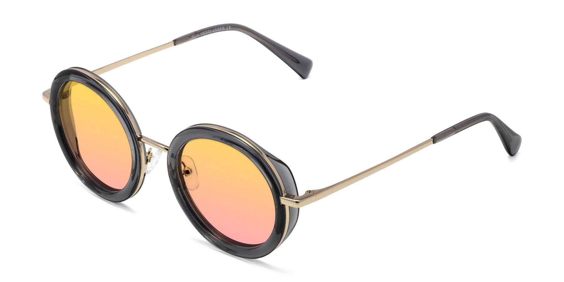 Angle of Club in Gray-Gold with Yellow / Pink Gradient Lenses