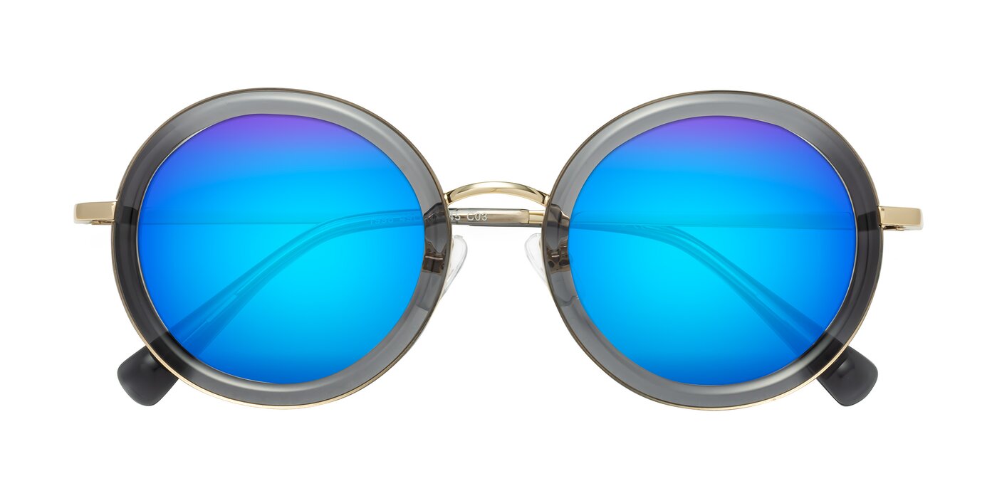 Club - Gray / Gold Flash Mirrored Sunglasses