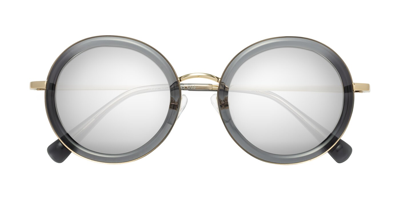 Club - Gray / Gold Flash Mirrored Sunglasses