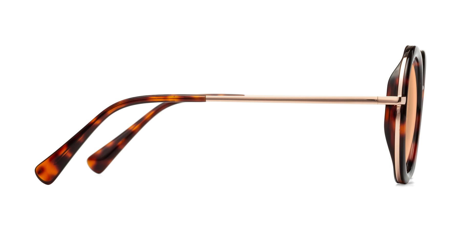 Side of Club in Tortoise-Rose Gold with Light Orange Tinted Lenses