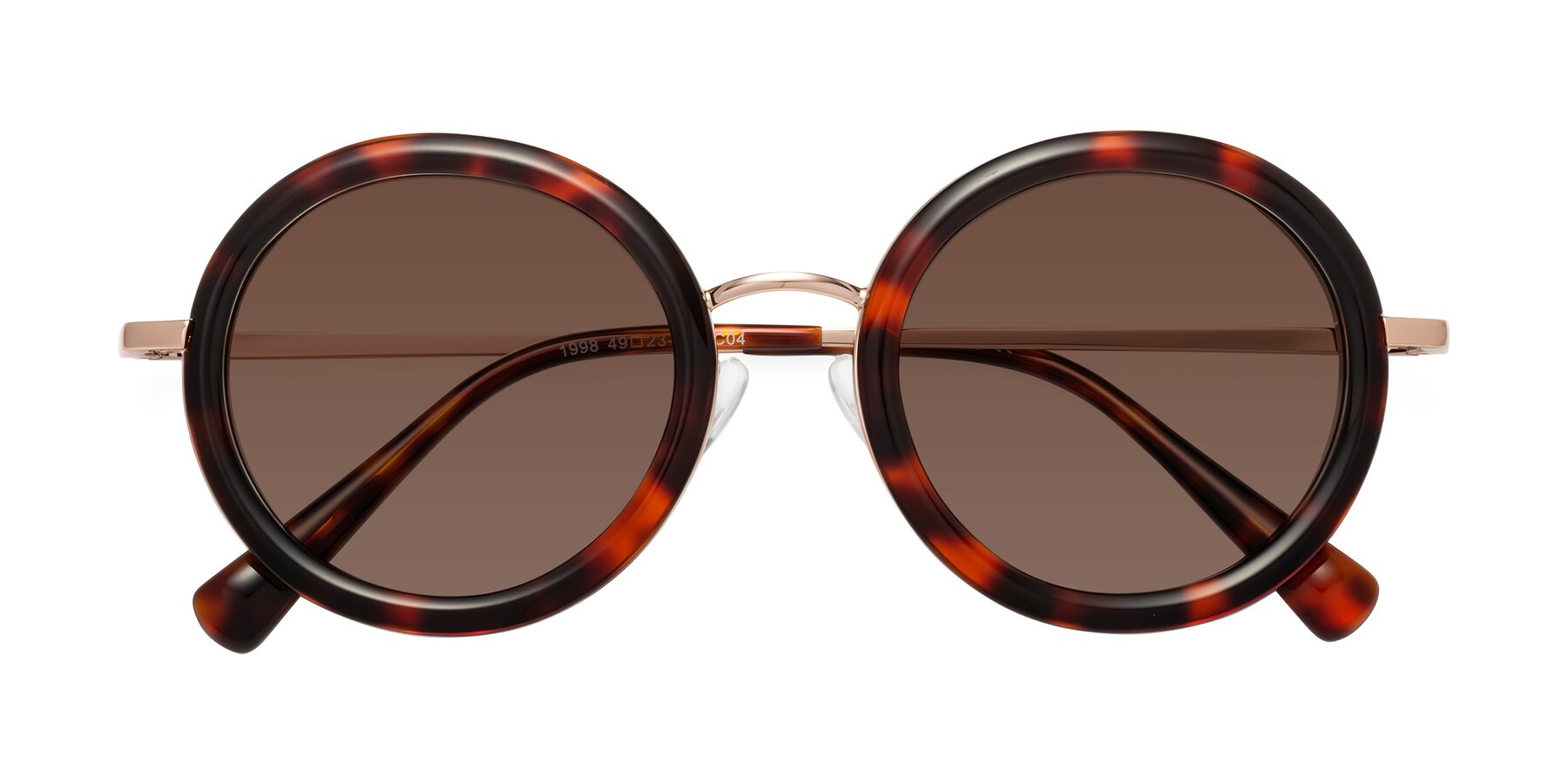 Folded Front of Club in Tortoise-Rose Gold with Brown Tinted Lenses