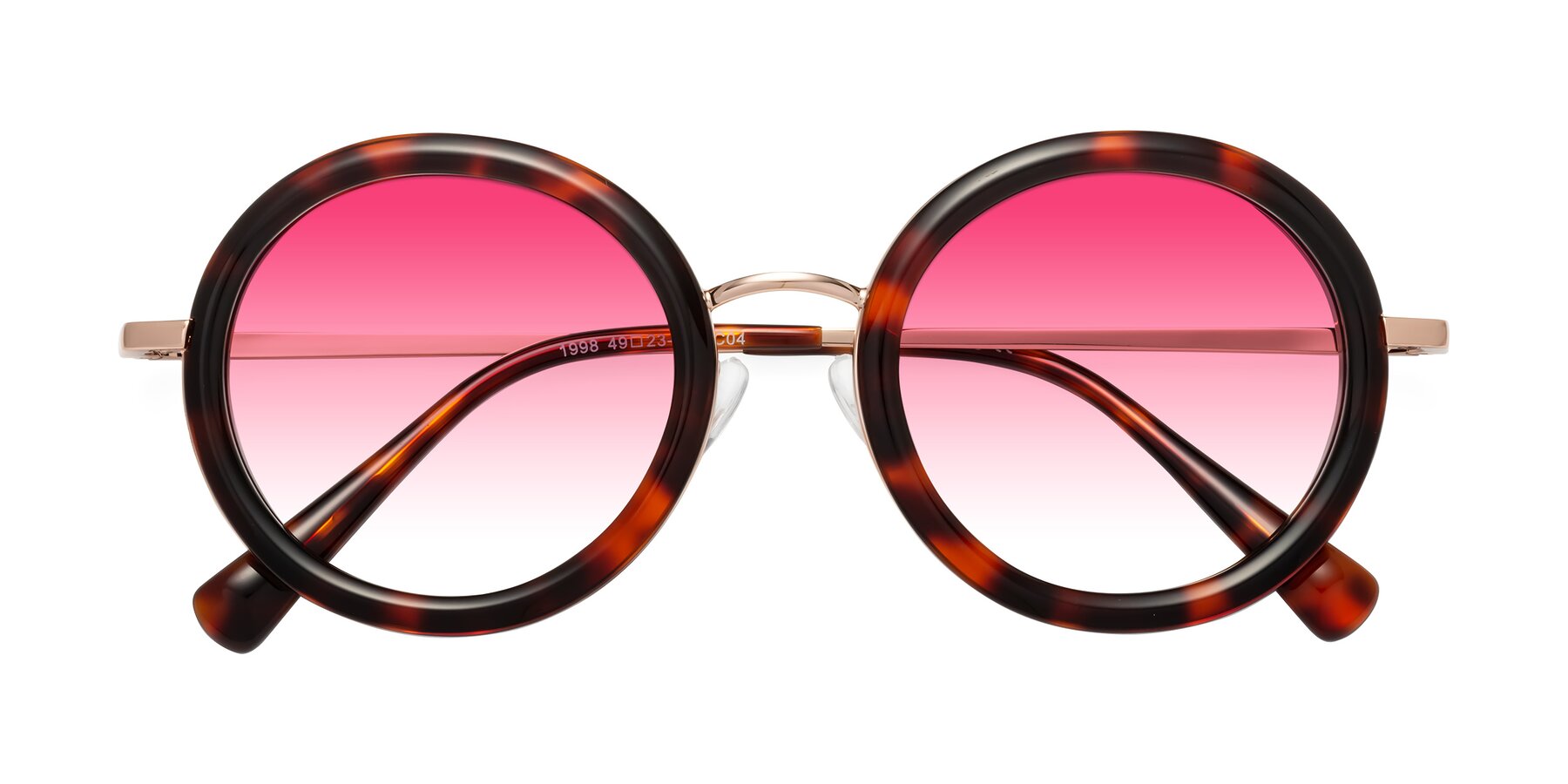 Folded Front of Club in Tortoise-Rose Gold with Pink Gradient Lenses