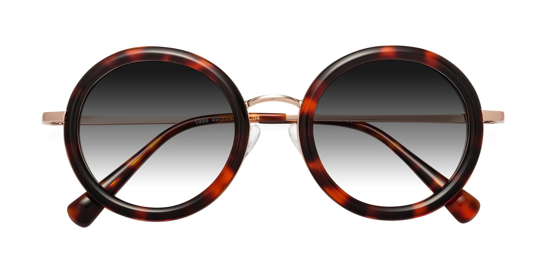 Folded Front of Club in Tortoise-Rose Gold with Gray Gradient Lenses