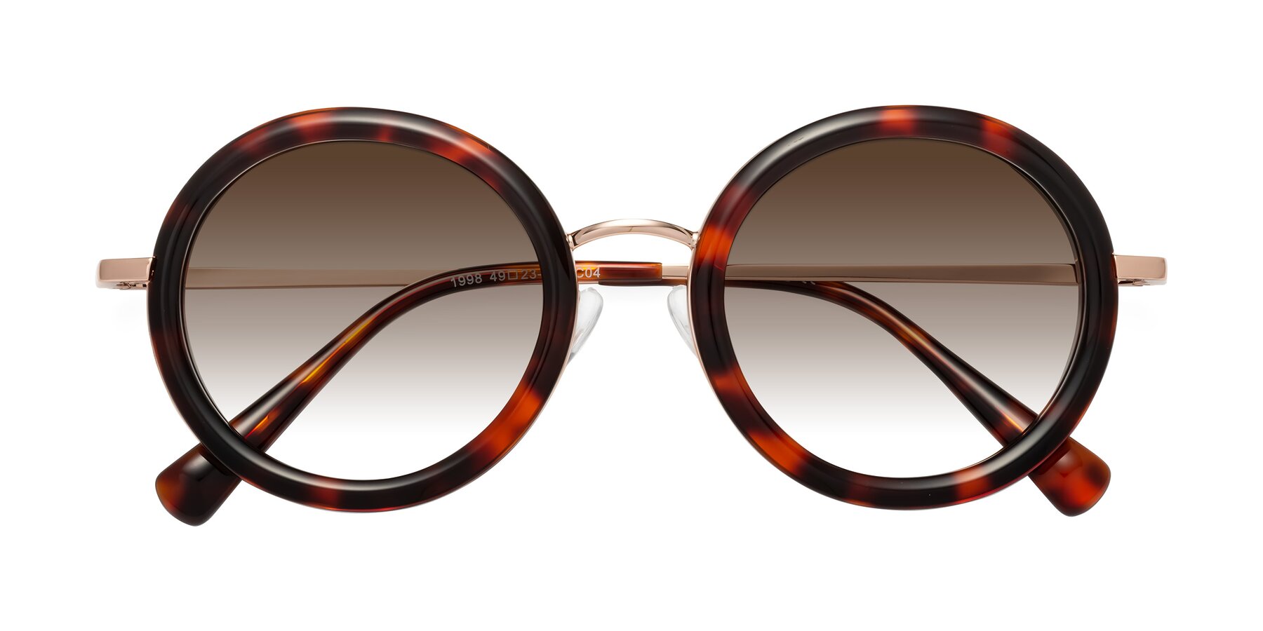 Folded Front of Club in Tortoise-Rose Gold with Brown Gradient Lenses