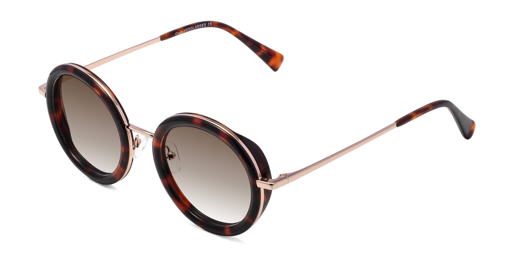 Angle of Club in Tortoise-Rose Gold with Brown Gradient Lenses