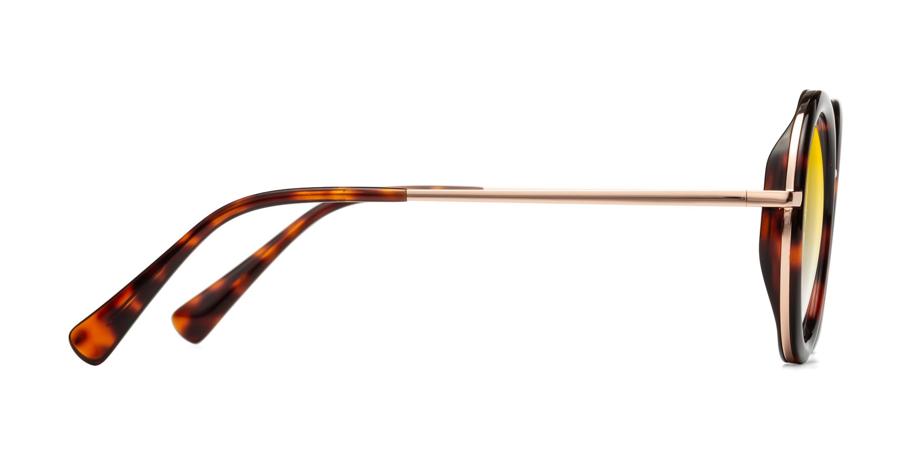 Side of Club in Tortoise-Rose Gold with Yellow Gradient Lenses