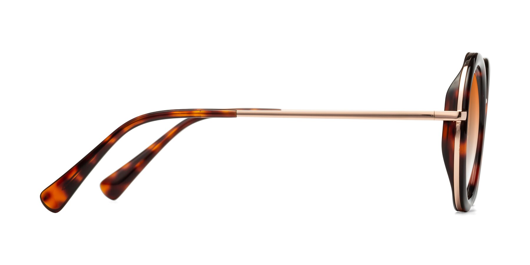 Side of Club in Tortoise-Rose Gold with Orange Gradient Lenses