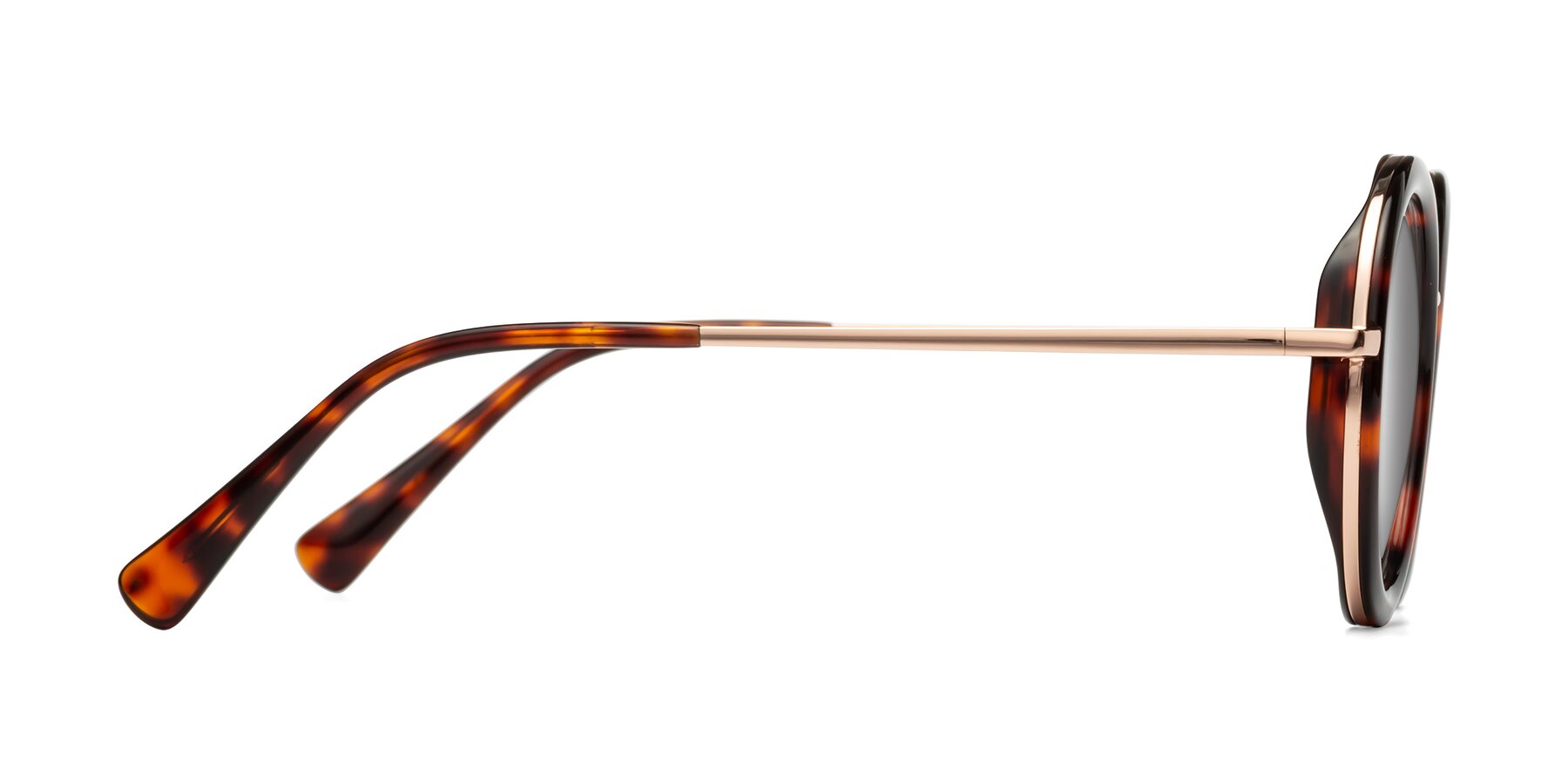 Side of Club in Tortoise-Rose Gold with Silver Mirrored Lenses