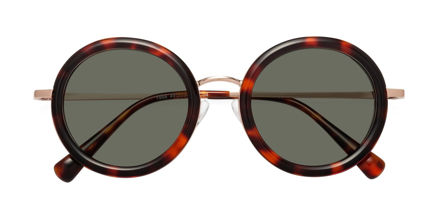 Folded Front of Club in Tortoise-Rose Gold with Gray Polarized Lenses