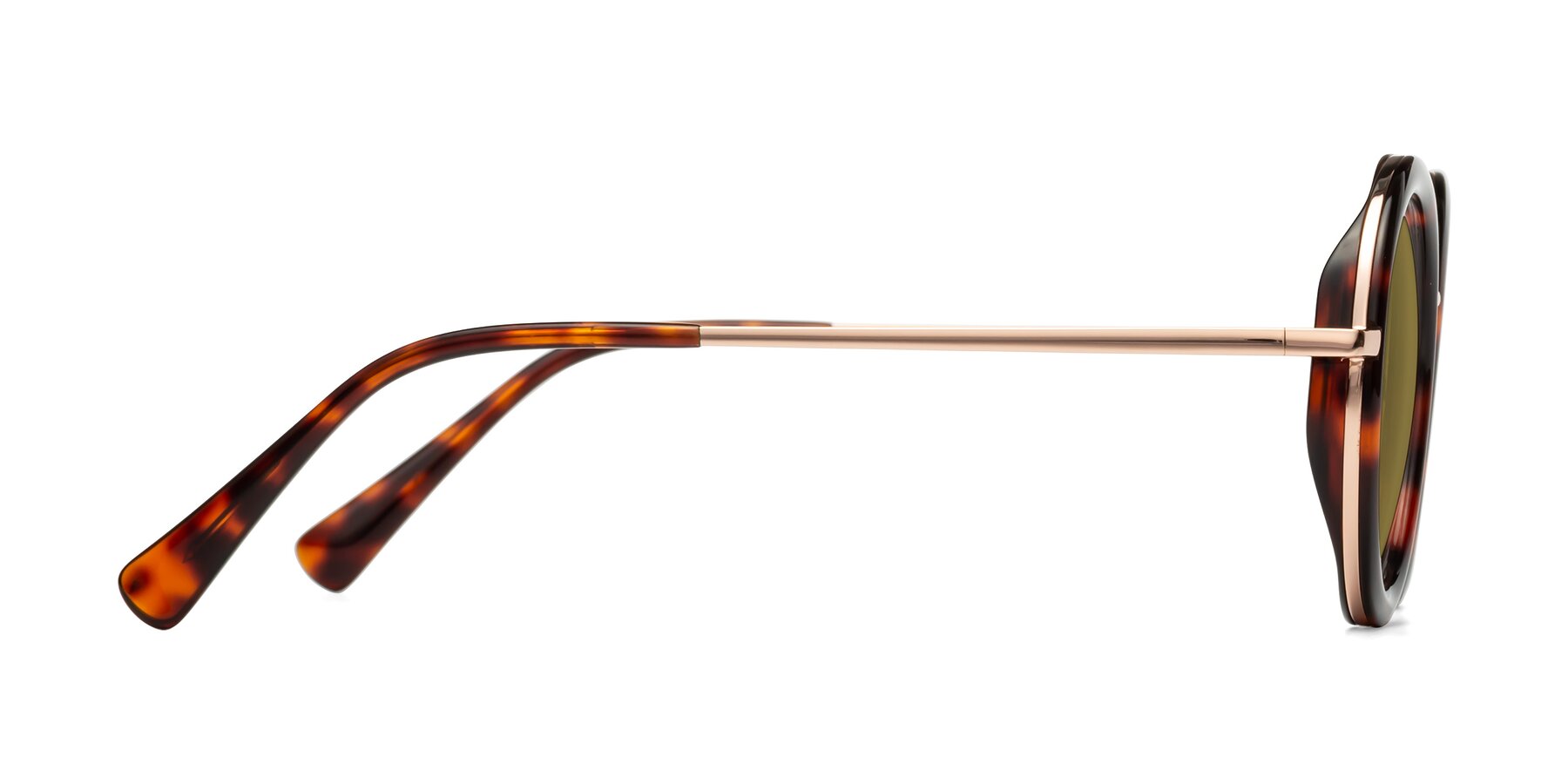 Side of Club in Tortoise-Rose Gold with Brown Polarized Lenses