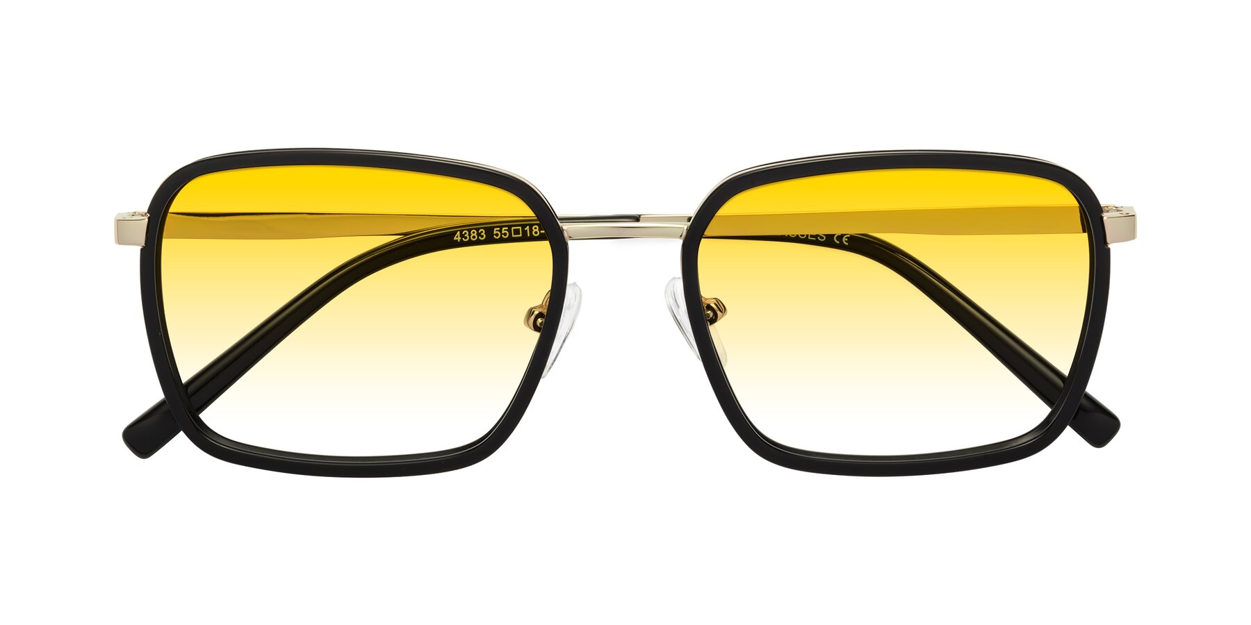 Folded Front of Sunflower in Black-Gold with Yellow Gradient Lenses