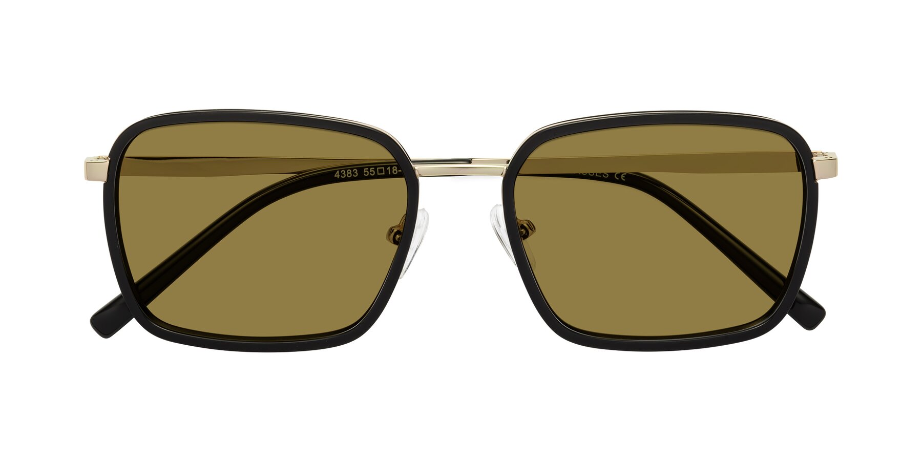 Folded Front of Sunflower in Black-Gold with Brown Polarized Lenses