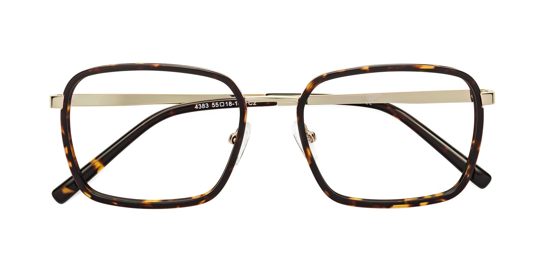 Folded Front of Sunflower in Tortoise-Gold with Clear Blue Light Blocking Lenses