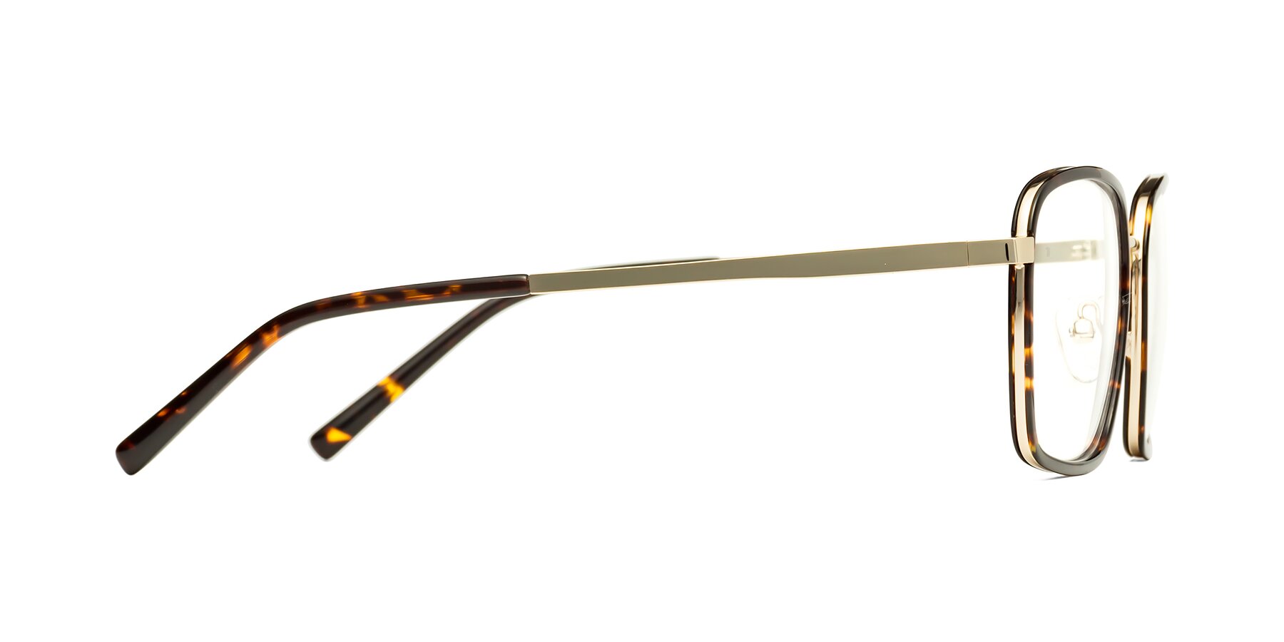 Side of Sunflower in Tortoise-Gold with Clear Blue Light Blocking Lenses