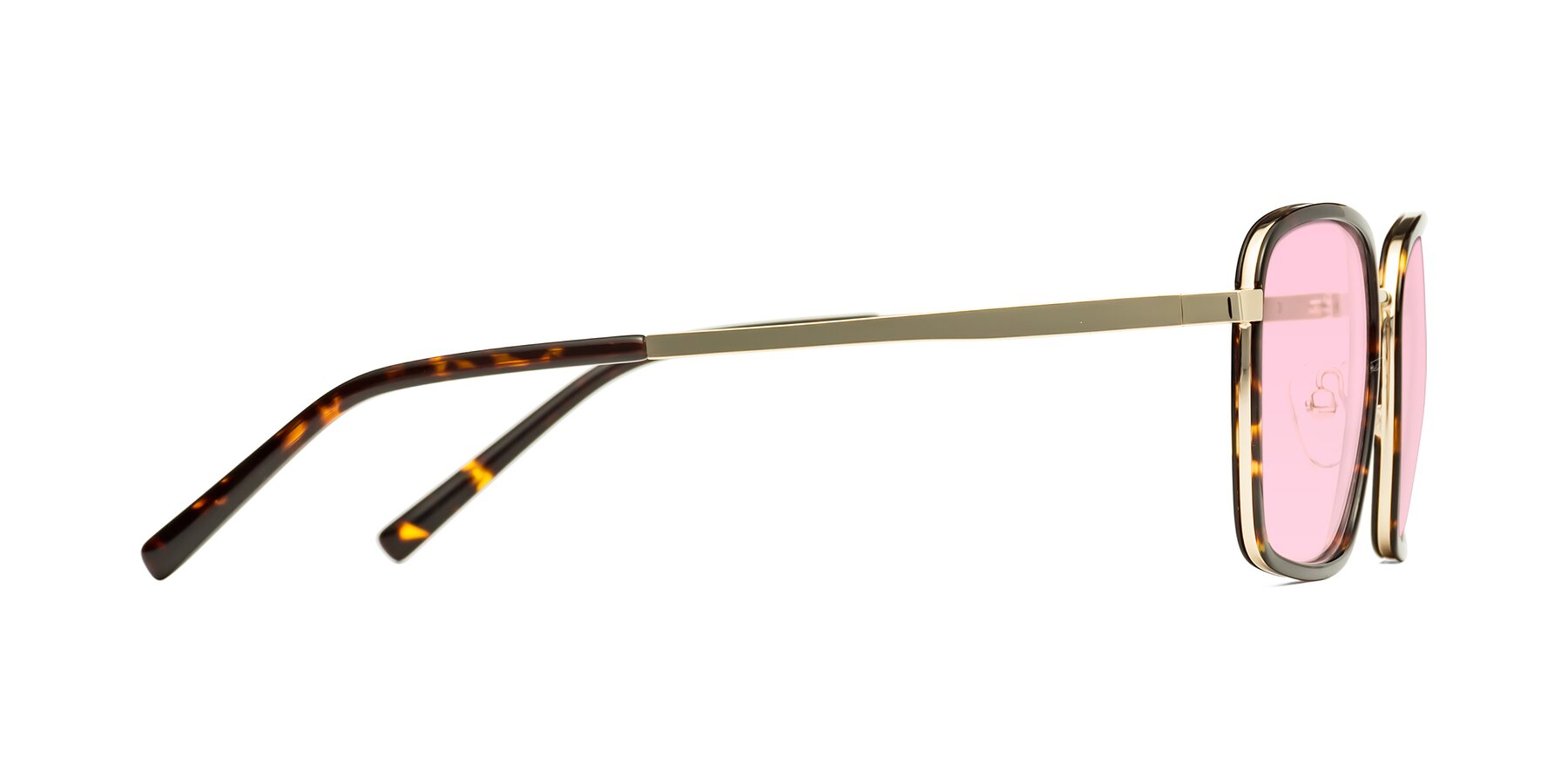 Side of Sunflower in Tortoise-Gold with Light Pink Tinted Lenses