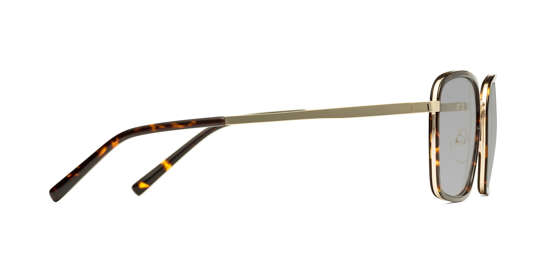 Side of Sunflower in Tortoise-Gold with Light Gray Tinted Lenses