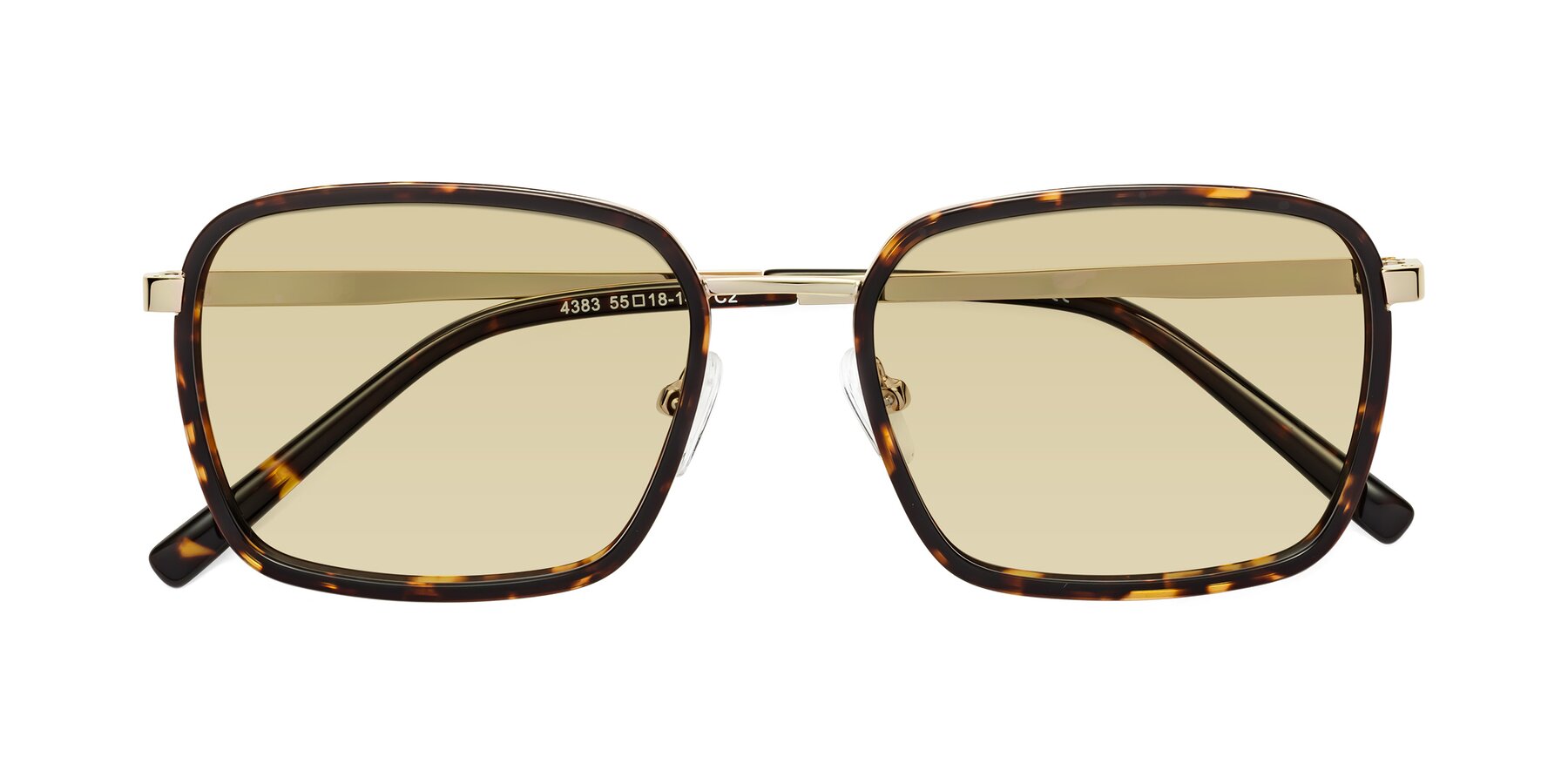 Folded Front of Sunflower in Tortoise-Gold with Light Champagne Tinted Lenses