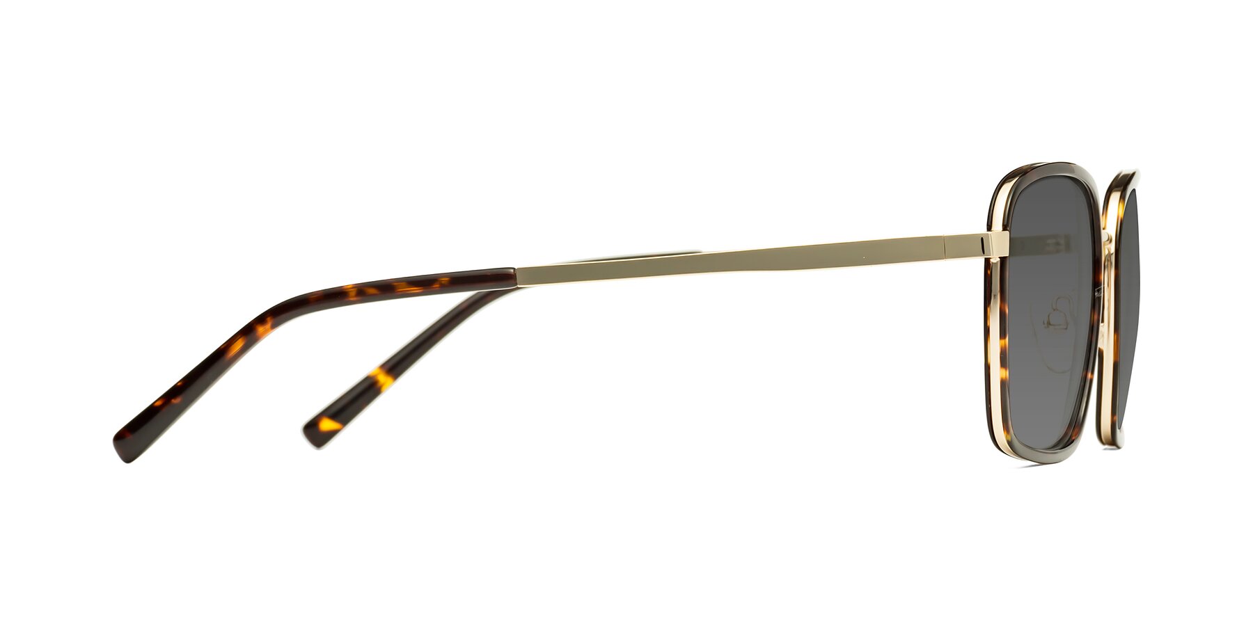Side of Sunflower in Tortoise-Gold with Medium Gray Tinted Lenses