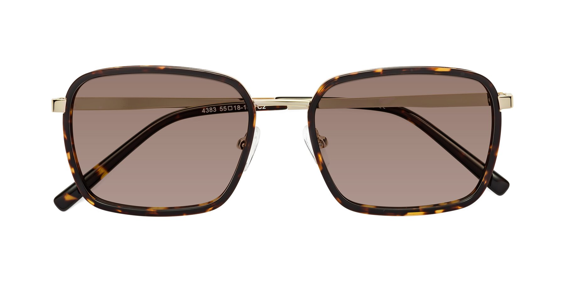 Folded Front of Sunflower in Tortoise-Gold with Medium Brown Tinted Lenses