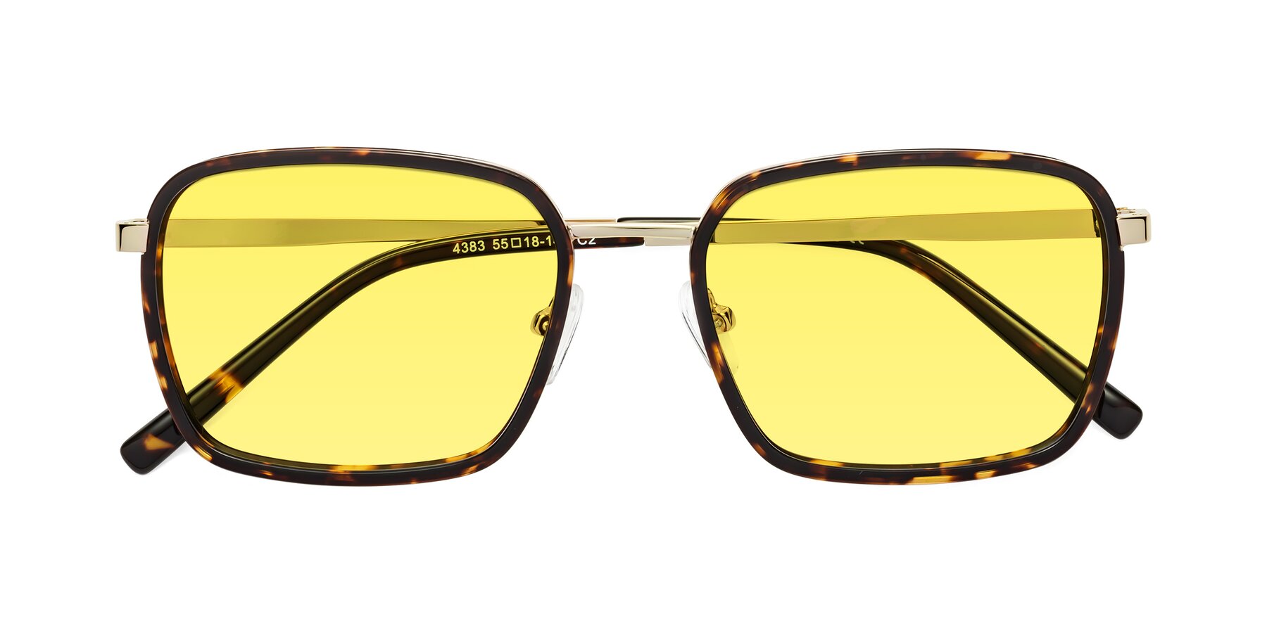 Folded Front of Sunflower in Tortoise-Gold with Medium Yellow Tinted Lenses