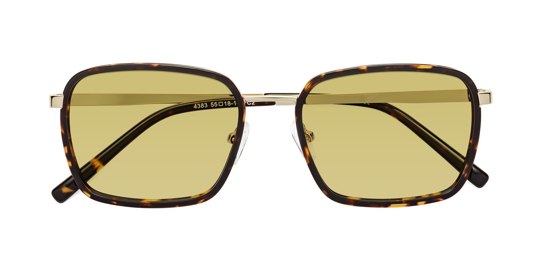 Folded Front of Sunflower in Tortoise-Gold with Medium Champagne Tinted Lenses