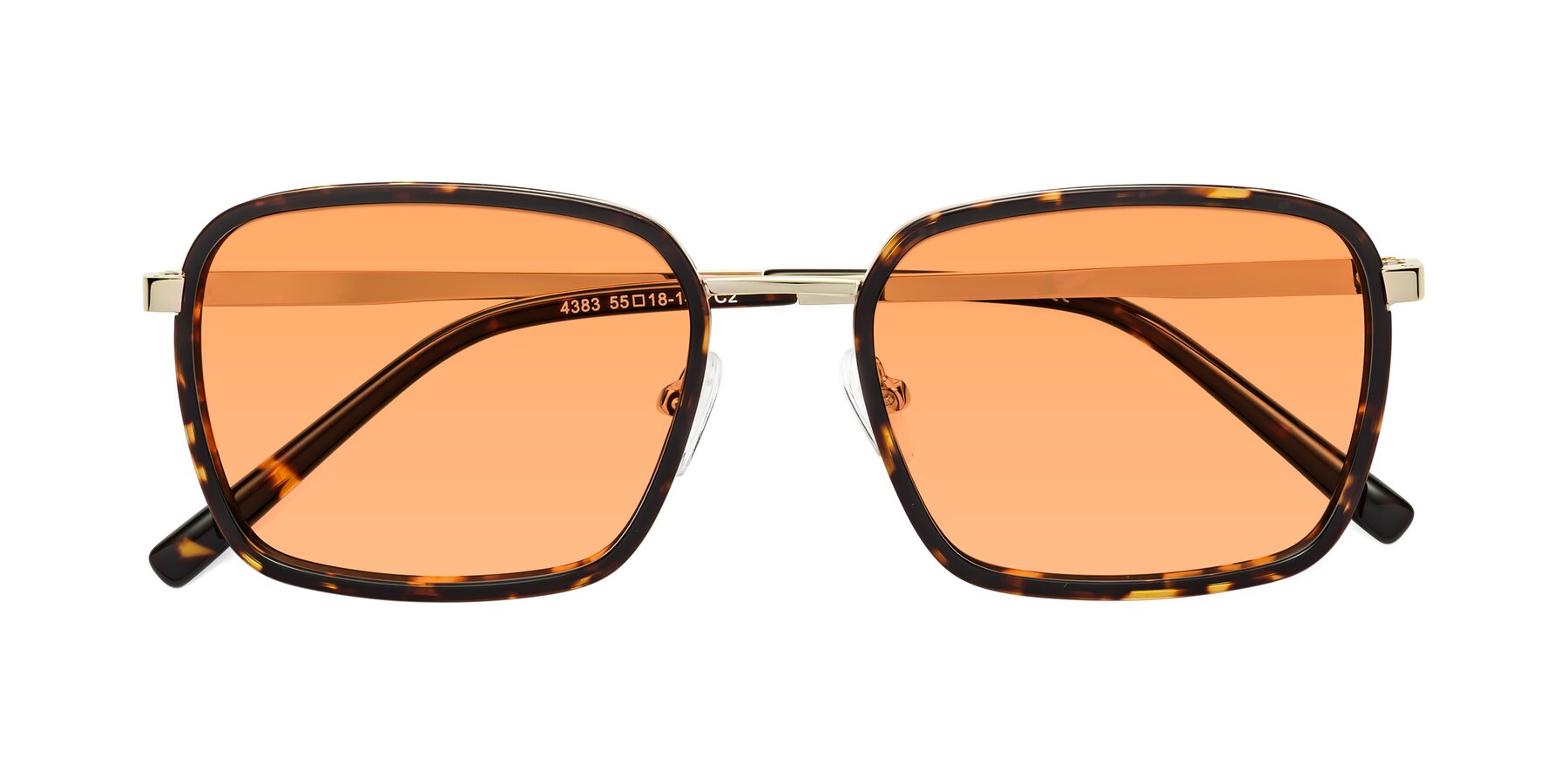 Folded Front of Sunflower in Tortoise-Gold with Medium Orange Tinted Lenses