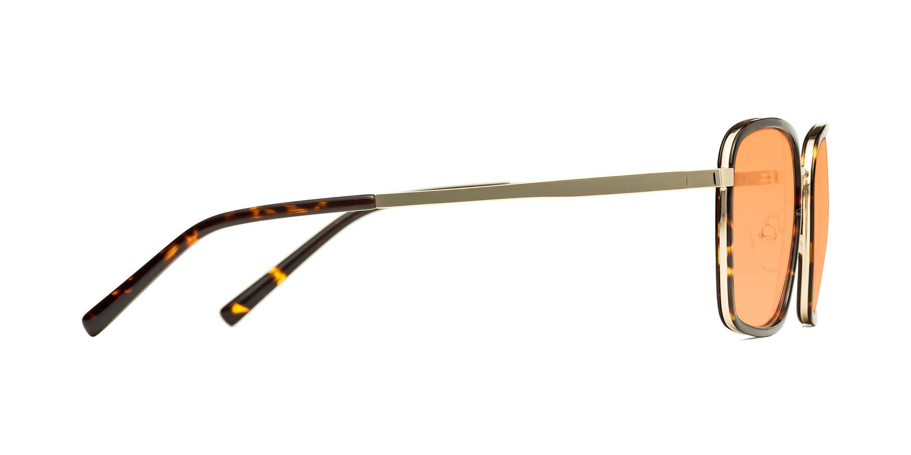 Side of Sunflower in Tortoise-Gold with Medium Orange Tinted Lenses