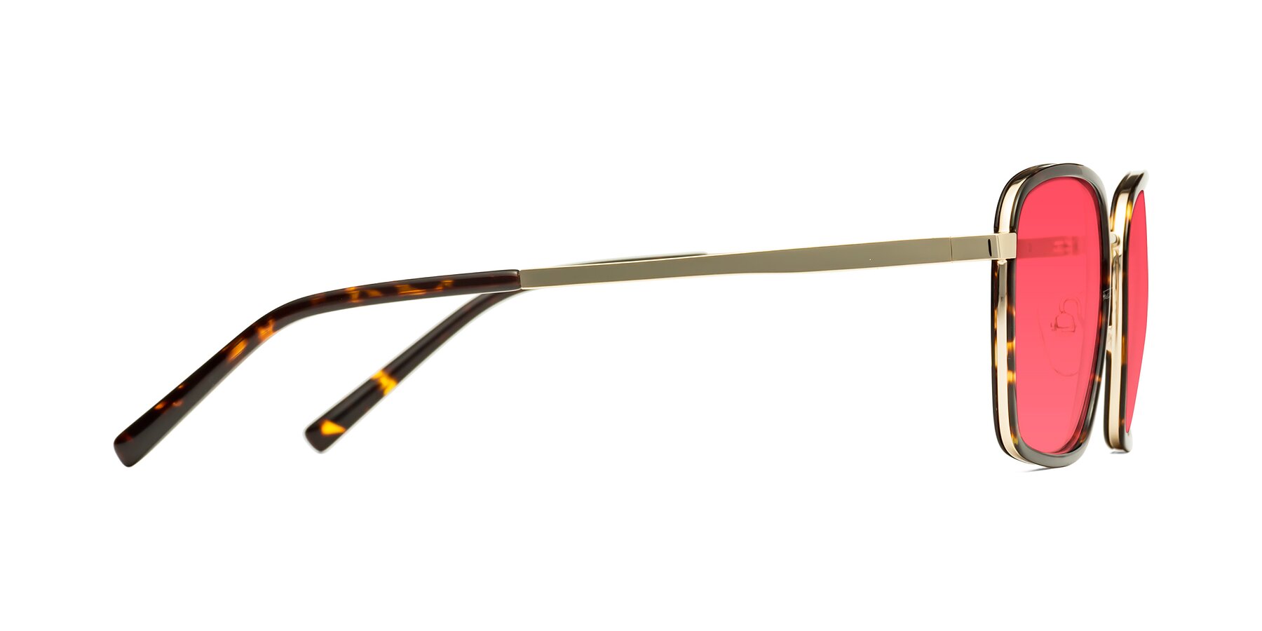 Side of Sunflower in Tortoise-Gold with Red Tinted Lenses