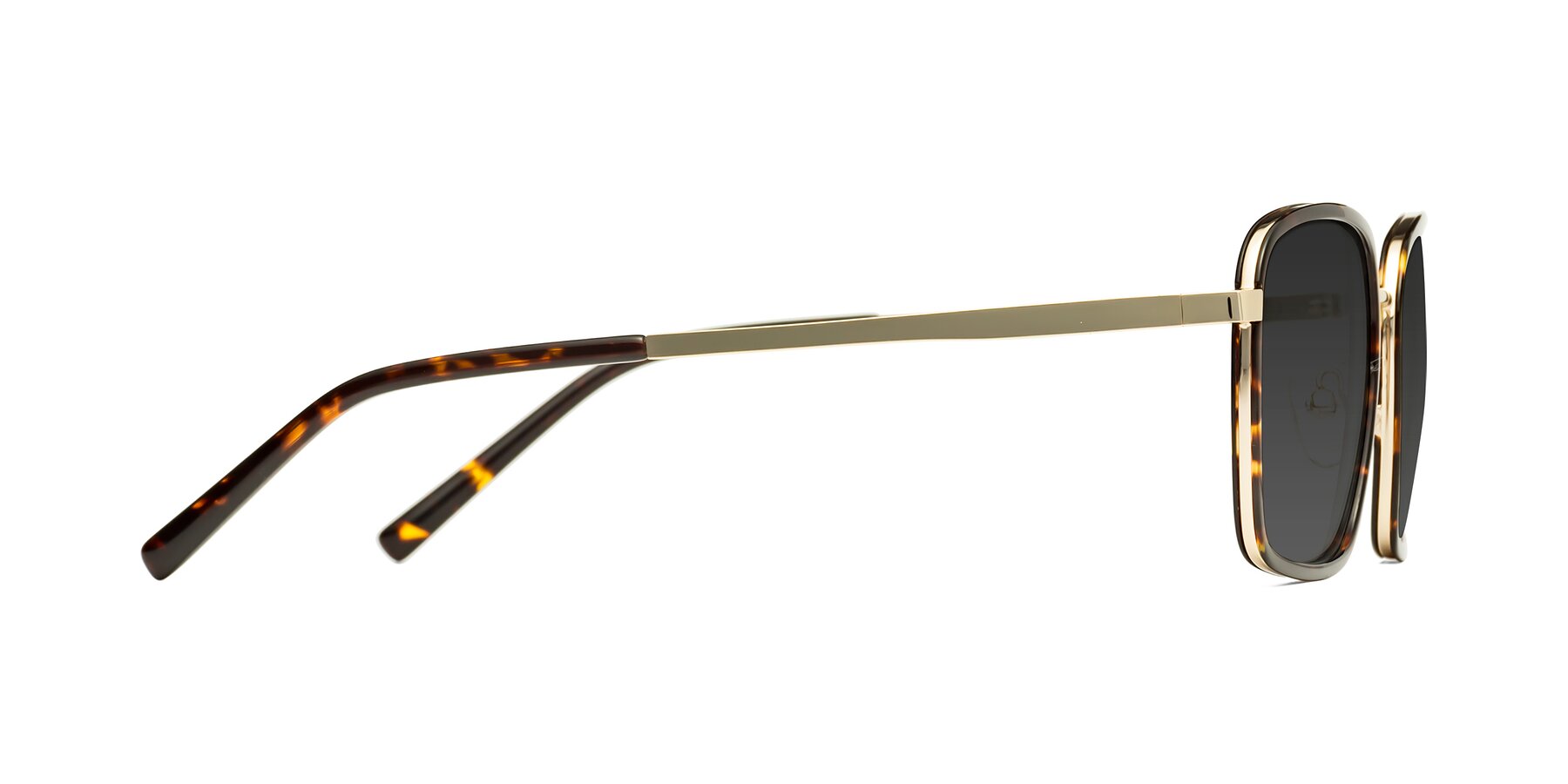 Side of Sunflower in Tortoise-Gold with Gray Tinted Lenses