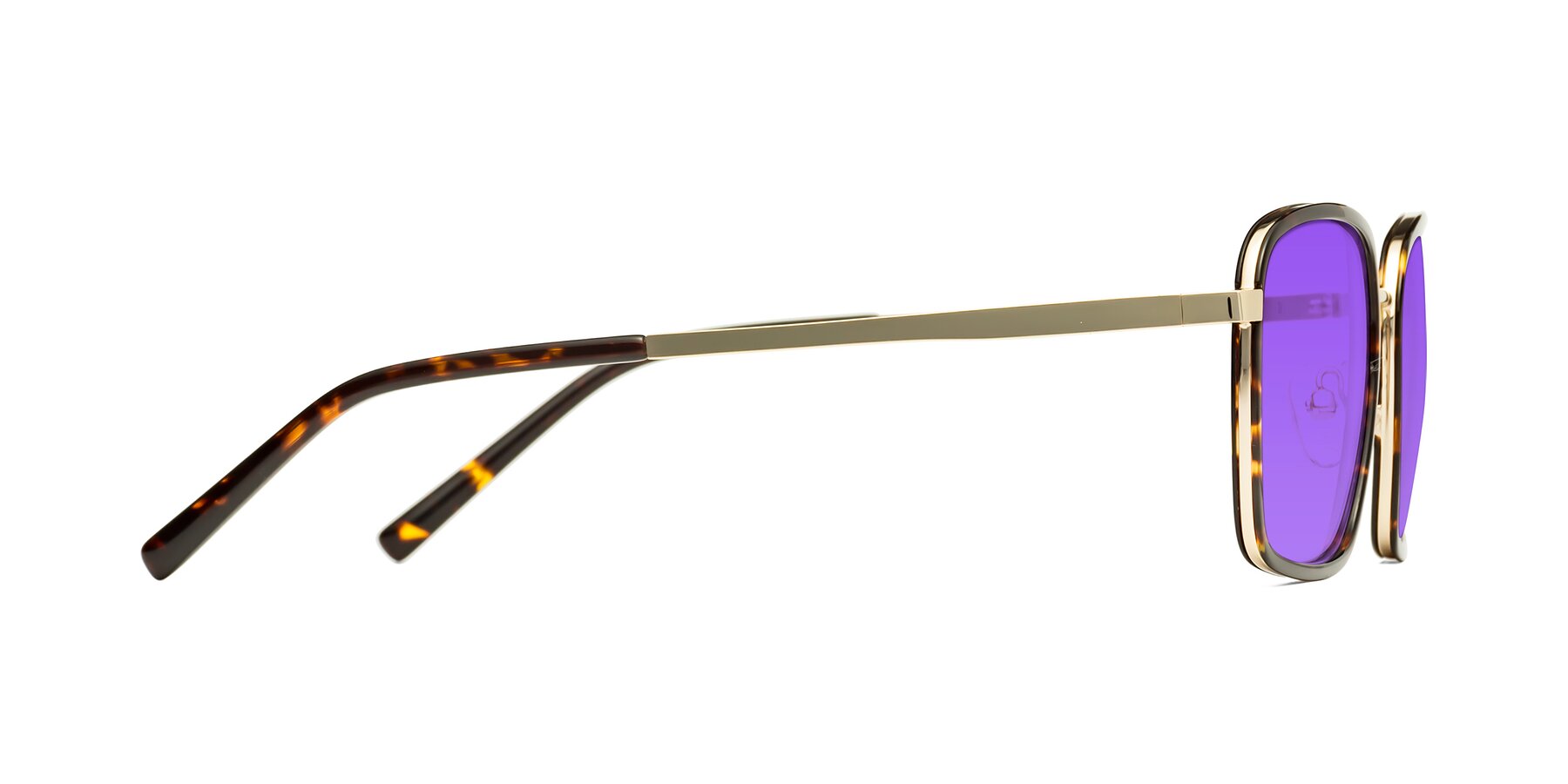 Side of Sunflower in Tortoise-Gold with Purple Tinted Lenses