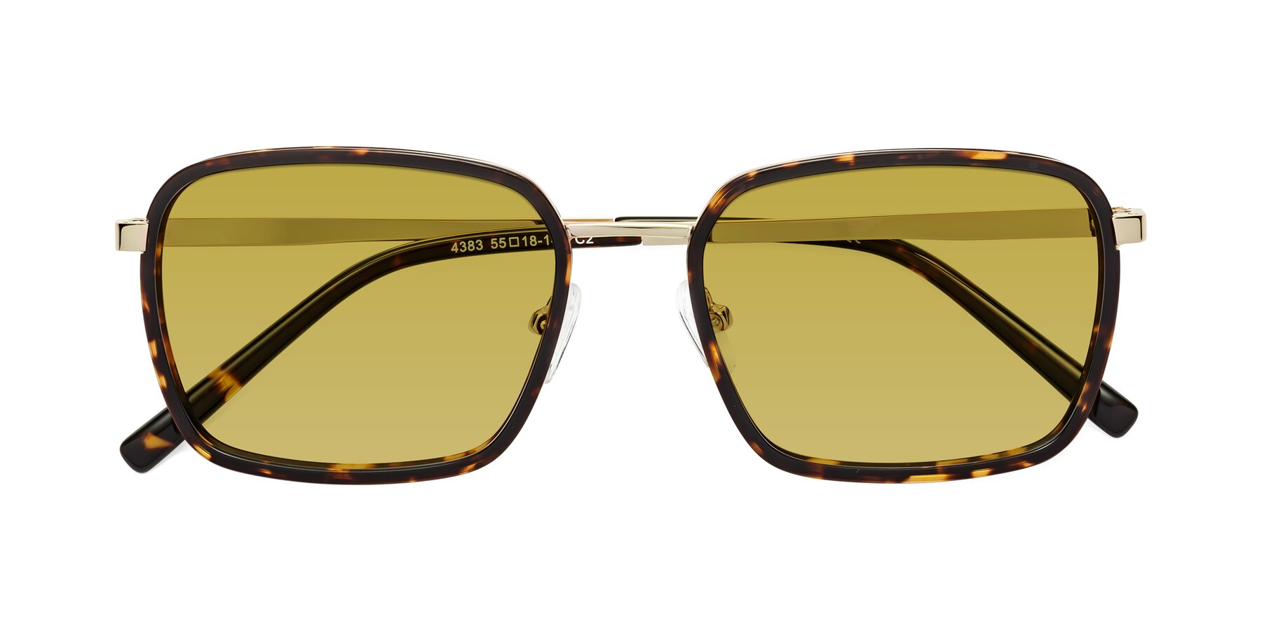 Folded Front of Sunflower in Tortoise-Gold with Champagne Tinted Lenses