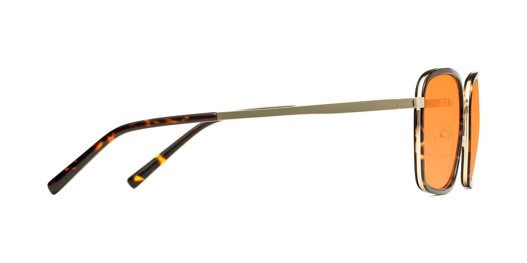 Side of Sunflower in Tortoise-Gold with Orange Tinted Lenses