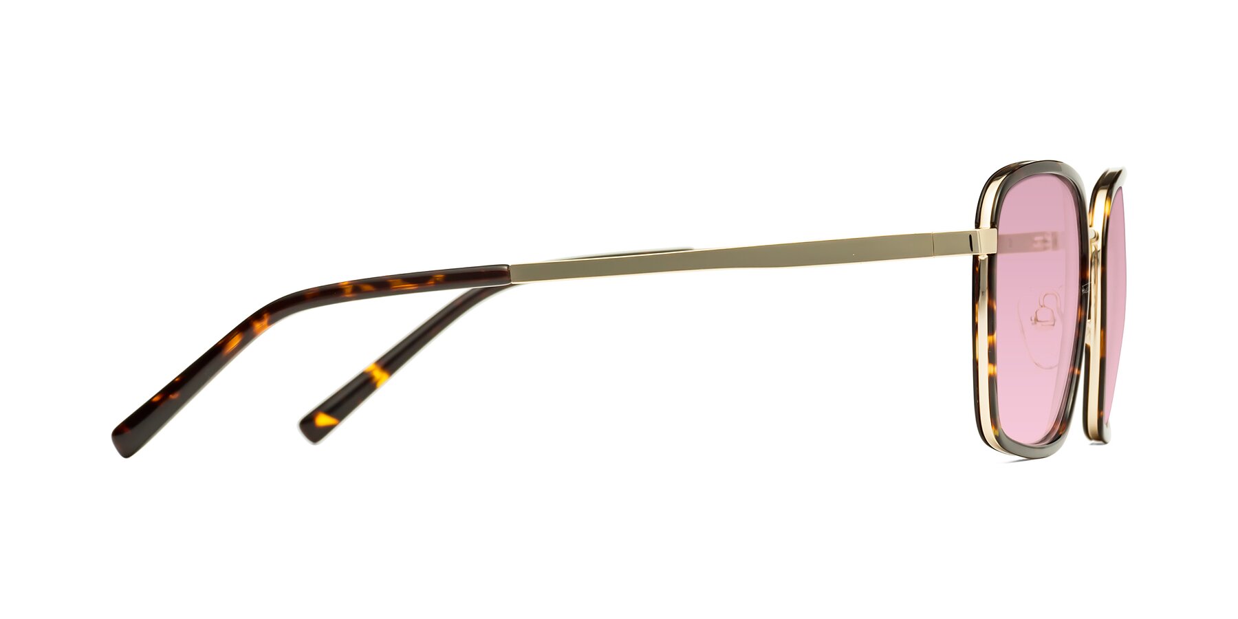 Side of Sunflower in Tortoise-Gold with Light Wine Tinted Lenses