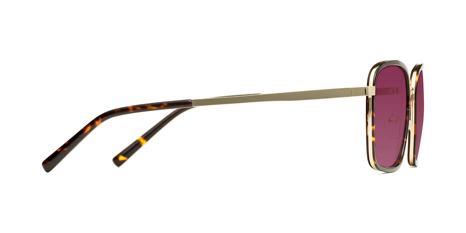 Side of Sunflower in Tortoise-Gold with Wine Tinted Lenses