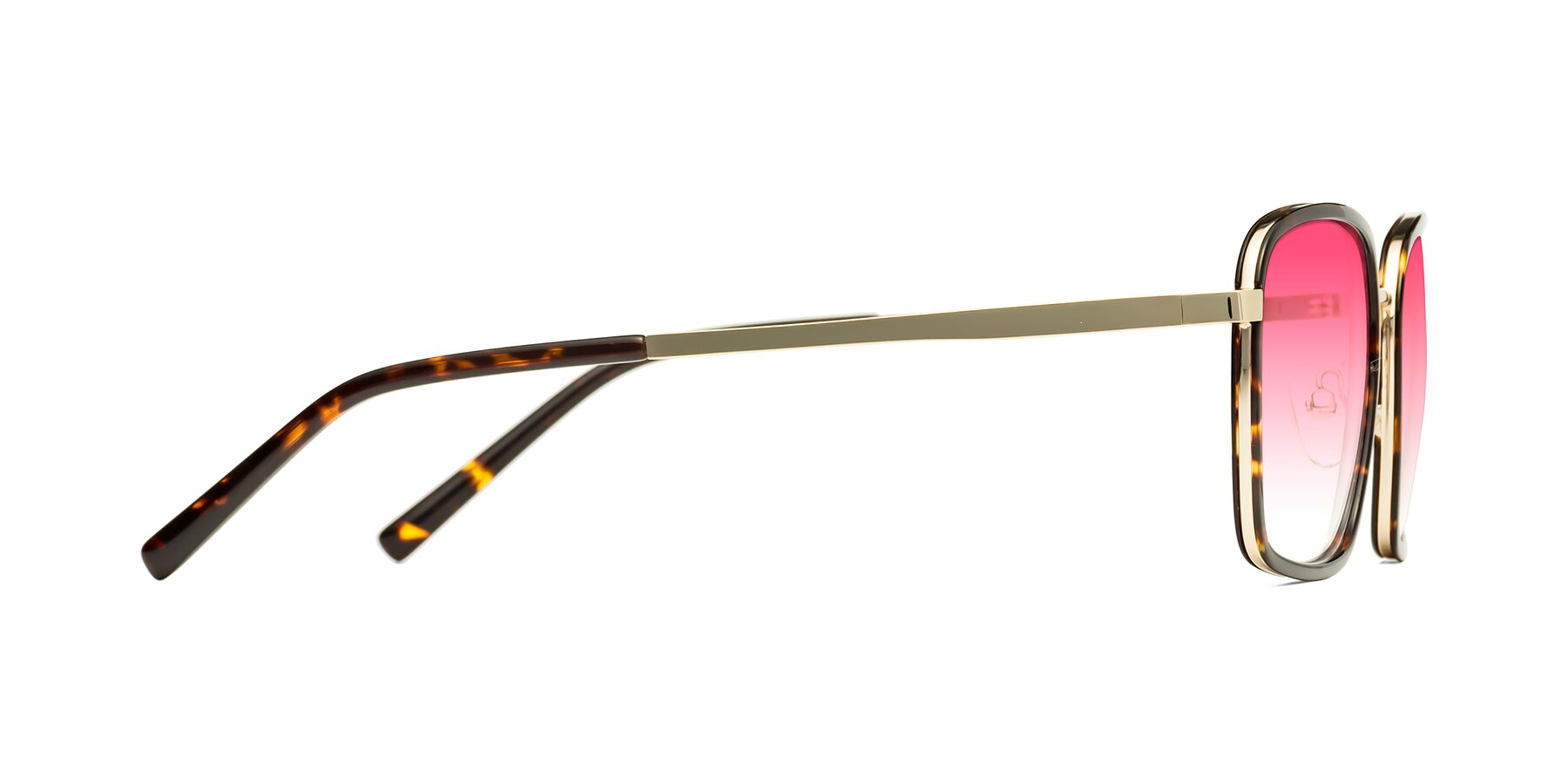 Side of Sunflower in Tortoise-Gold with Pink Gradient Lenses