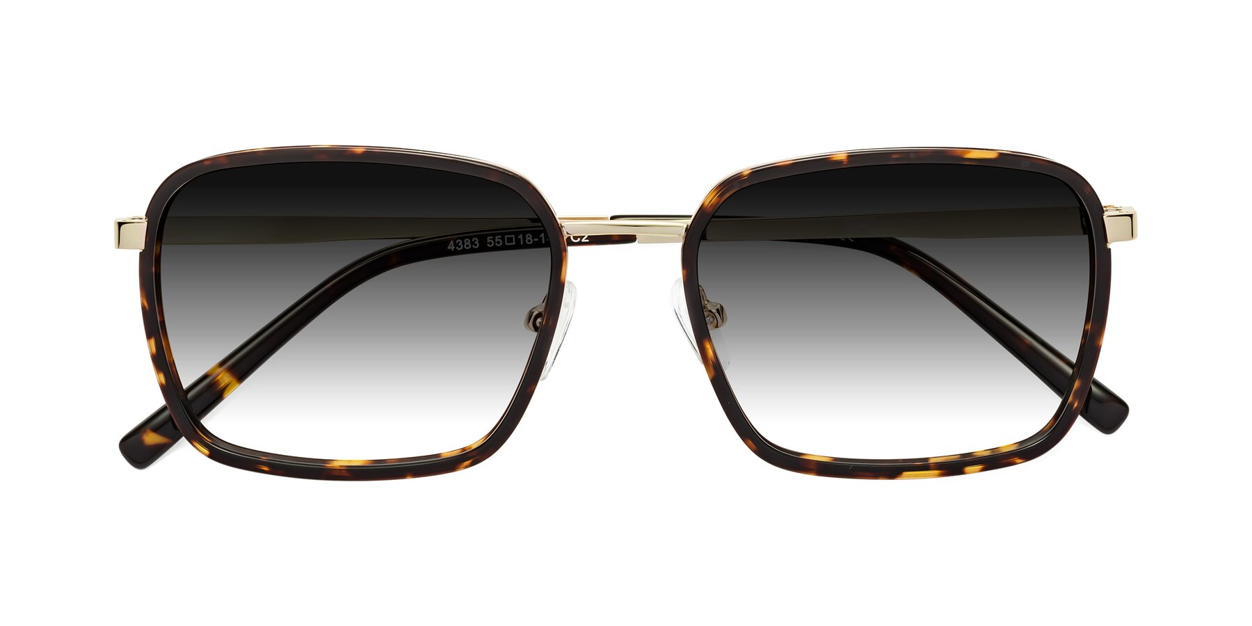 Folded Front of Sunflower in Tortoise-Gold with Gray Gradient Lenses