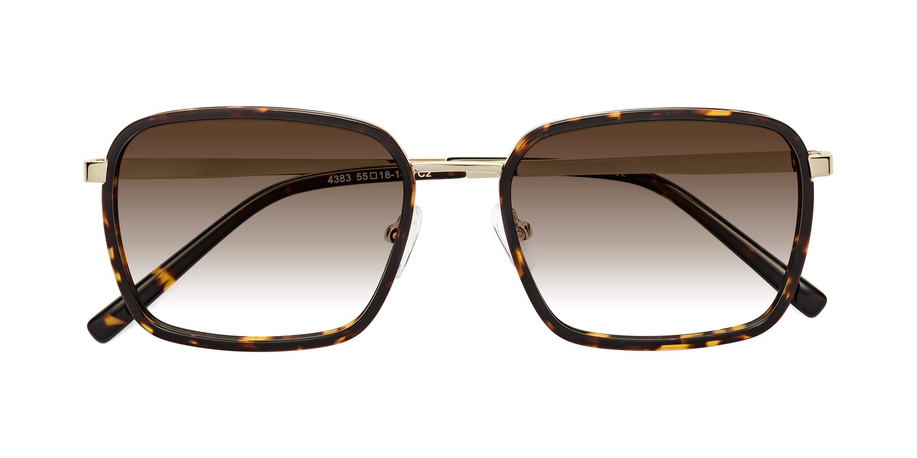Folded Front of Sunflower in Tortoise-Gold with Brown Gradient Lenses