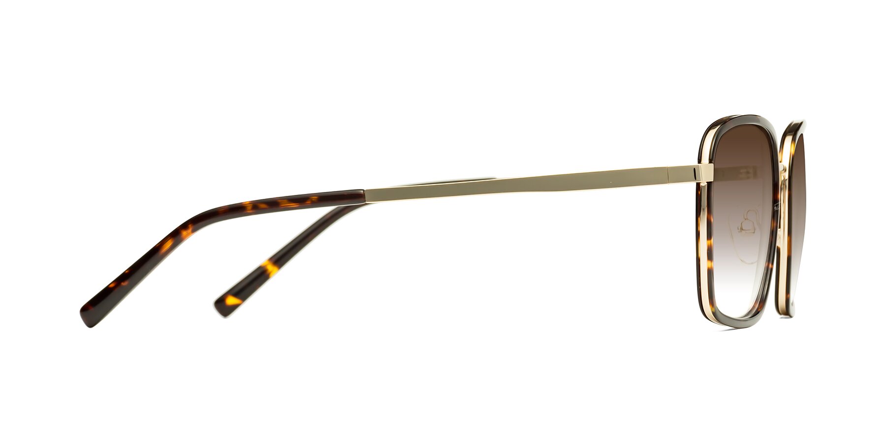 Side of Sunflower in Tortoise-Gold with Brown Gradient Lenses