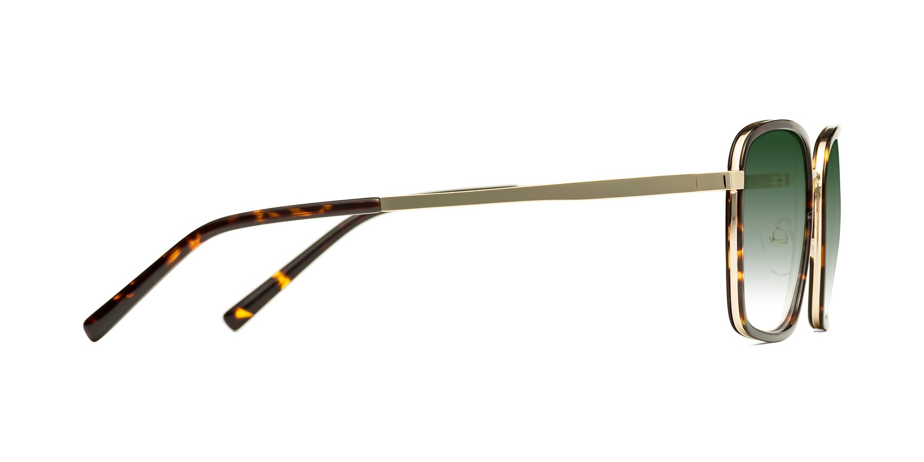 Side of Sunflower in Tortoise-Gold with Green Gradient Lenses