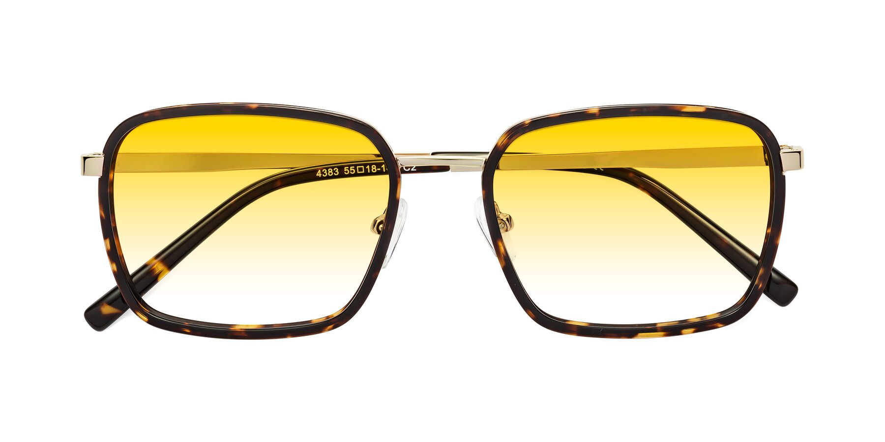 Folded Front of Sunflower in Tortoise-Gold with Yellow Gradient Lenses