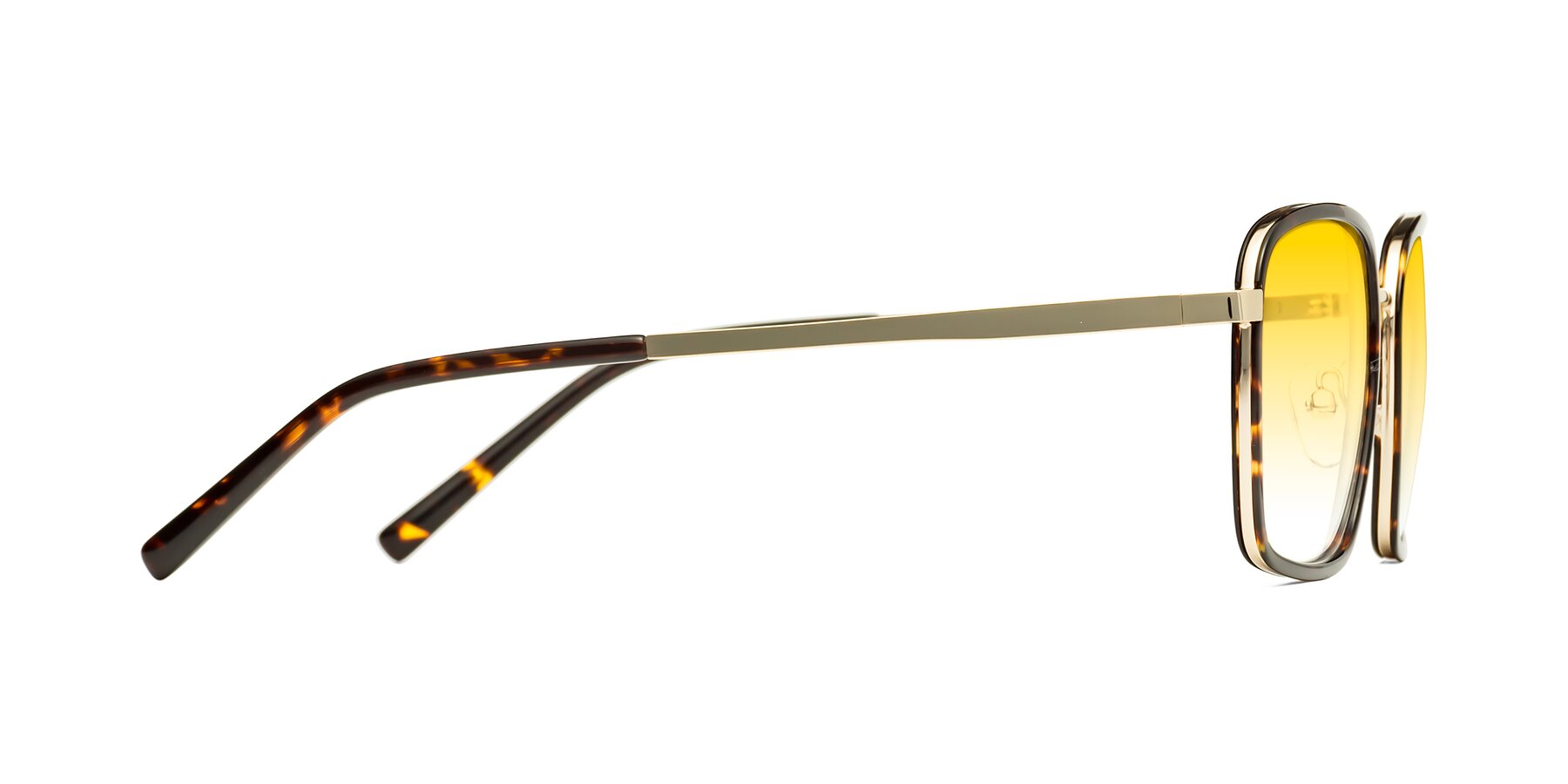 Side of Sunflower in Tortoise-Gold with Yellow Gradient Lenses