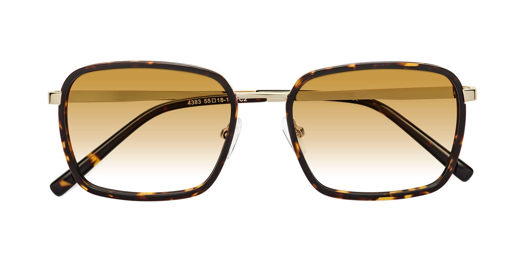 Folded Front of Sunflower in Tortoise-Gold with Champagne Gradient Lenses