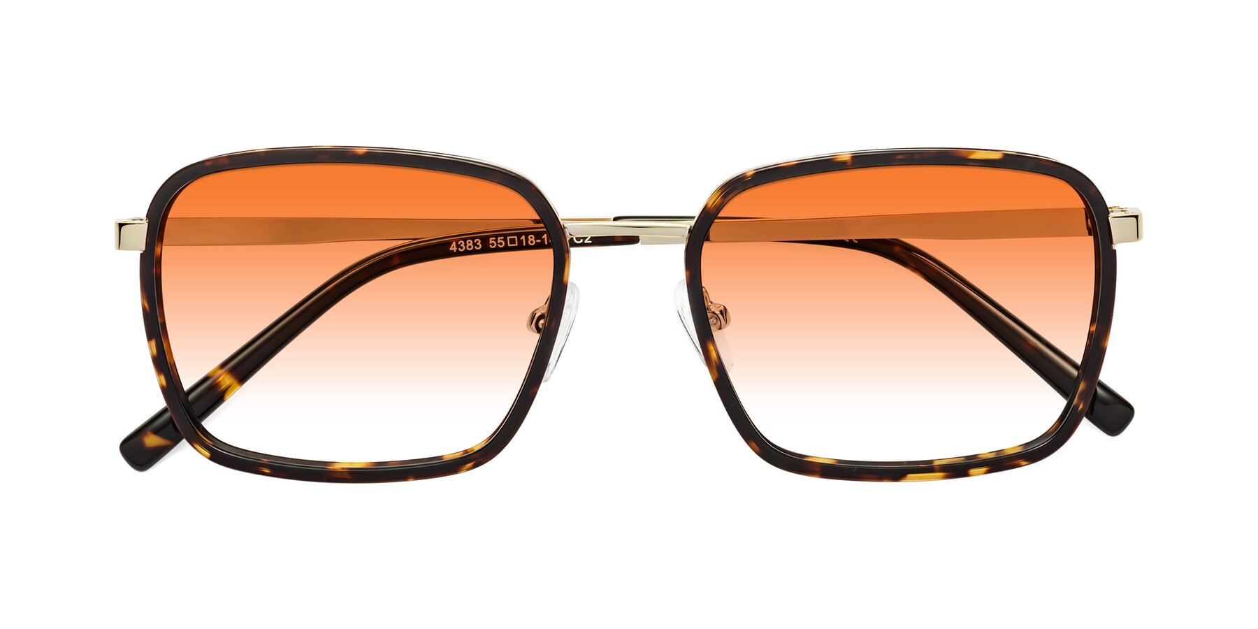 Folded Front of Sunflower in Tortoise-Gold with Orange Gradient Lenses