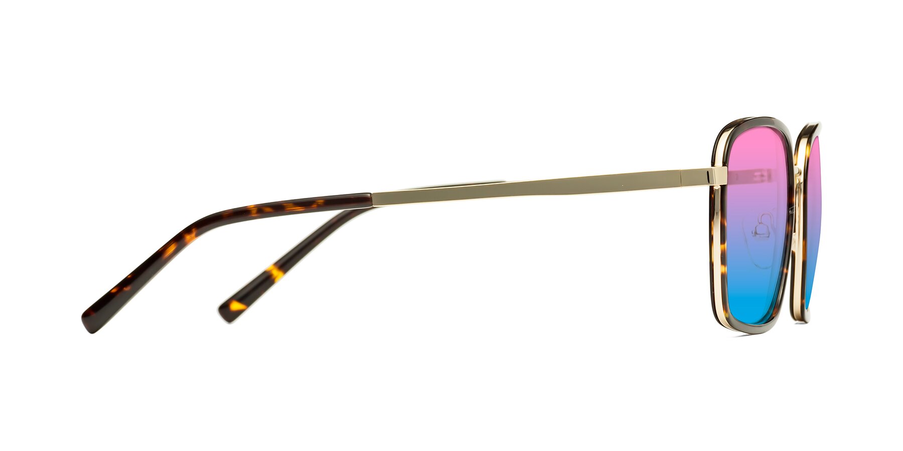 Side of Sunflower in Tortoise-Gold with Pink / Blue Gradient Lenses