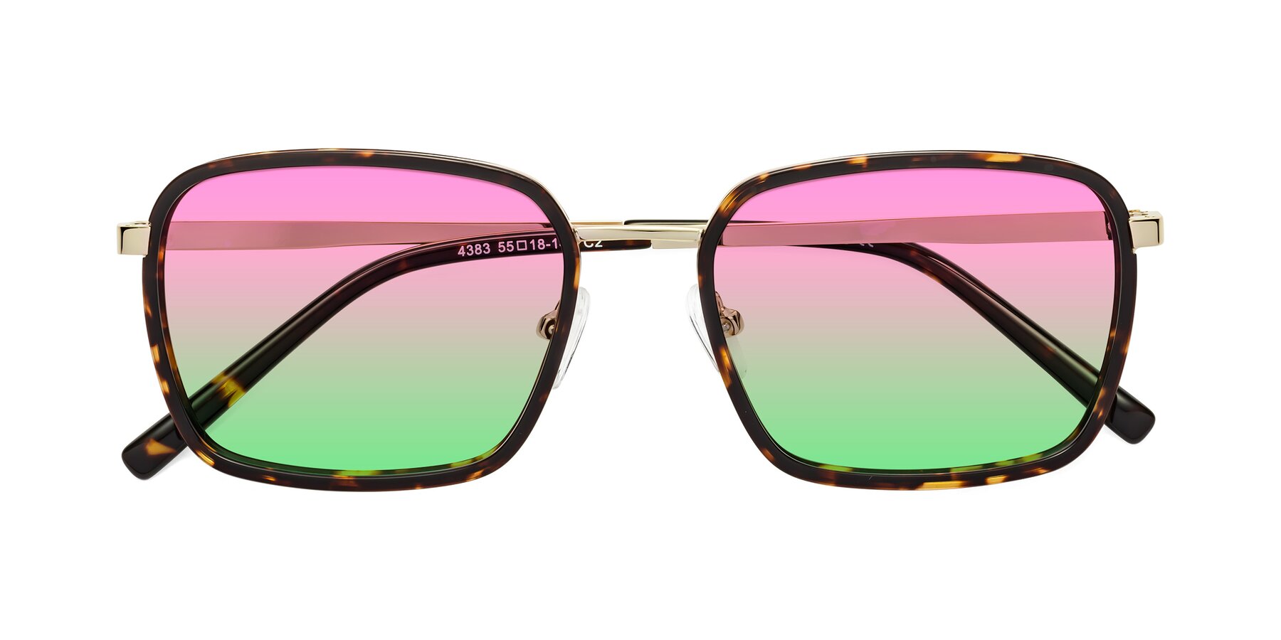 Folded Front of Sunflower in Tortoise-Gold with Pink / Green Gradient Lenses