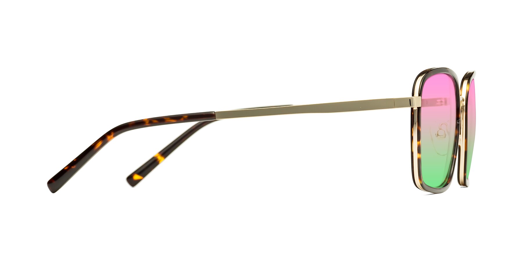 Side of Sunflower in Tortoise-Gold with Pink / Green Gradient Lenses